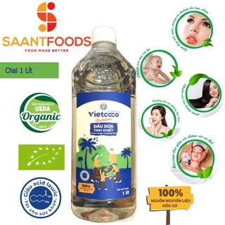 Dầu Dừa Tinh Khiết Organic Vietcoco (Chai) - 1L