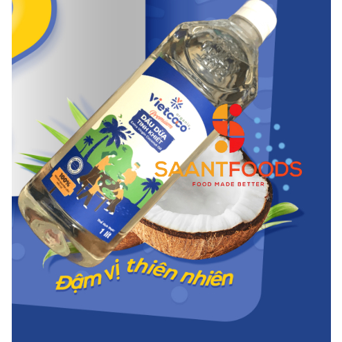 Dầu Dừa Tinh Khiết Organic Vietcoco (Chai) - 1L
