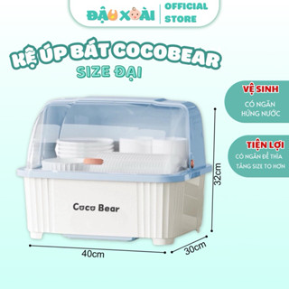 (Size lớn) Kệ úp bát úp bình Cocobear size đại liền nắp để đồ ăn dặm cho bé có khay hứng nước Đậu Xoài shop