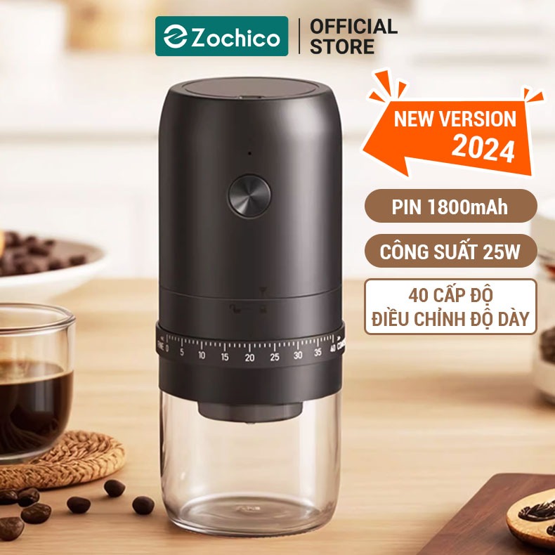 Máy xay cà phê tự động, dung lượng Pin cao, cối mài bằng gốm, nhiều chế độ xay hạt cà phê Zochico