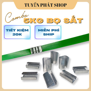 [FREESHIP] Combo 5KG Bọ Sắt Đóng Dây Đai Nhựa, Khóa Đai Đóng Thùng Loại Tốt