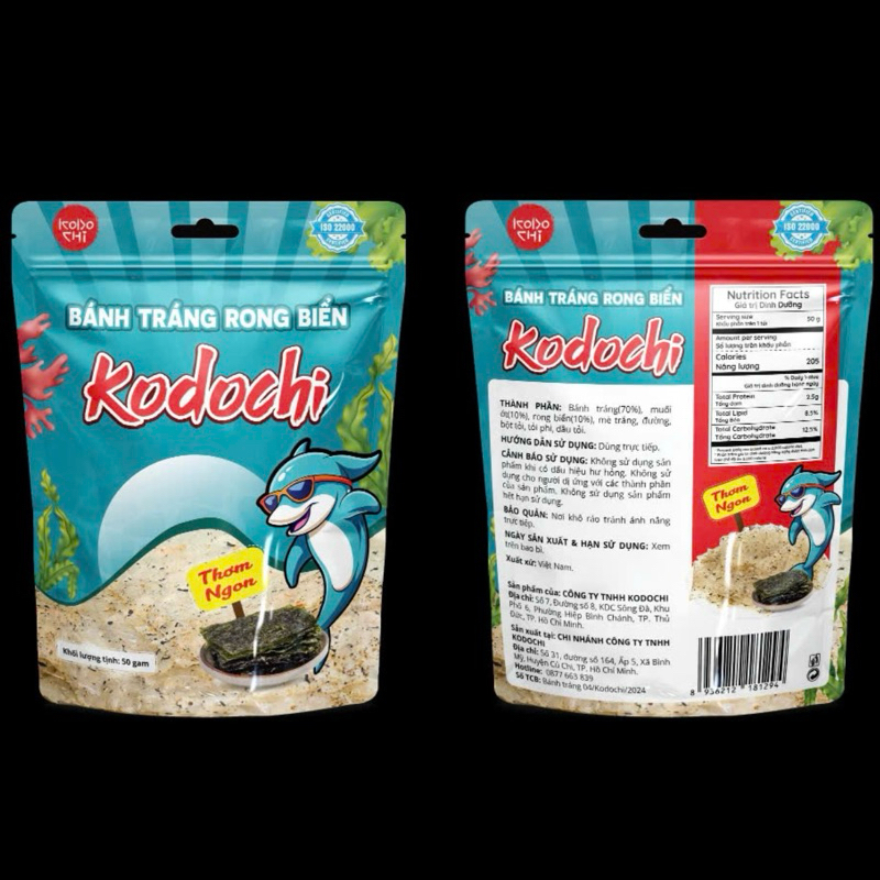 Bánh Tráng Trộn Kodochi - Bánh Tráng Trộn Miss Vị Siêu Ngon - Đồ Ăn Vặt Ngon Snack - Túi Zip 50Gram