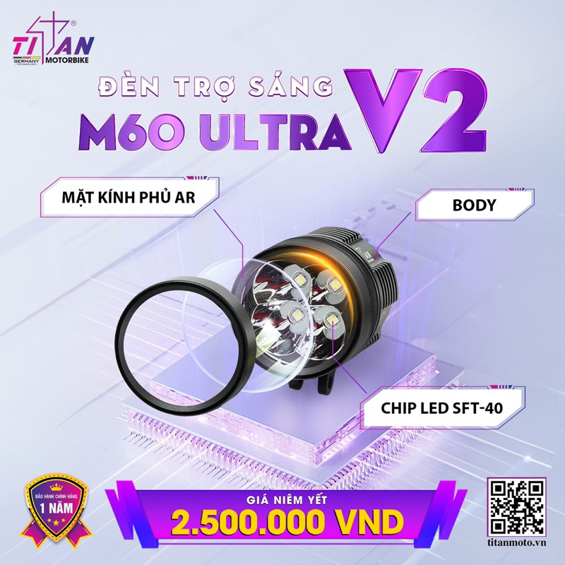 💥 Trợ Sáng TITAN MOTO M60 ULTRA V2 2025