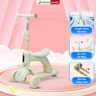 Xe Scooter cho bé Chilux S05 - Bàn đạp 2 lớp chống trượt, mái che nhiều nấc