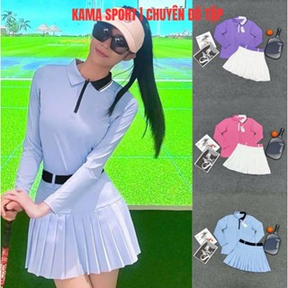 [PICKLEBALL] Bộ thể thao nữ, bộ tập dài tay mix chân váy chất thun cao cấp chuyên tập pickleball, tennis, golf BCPL01