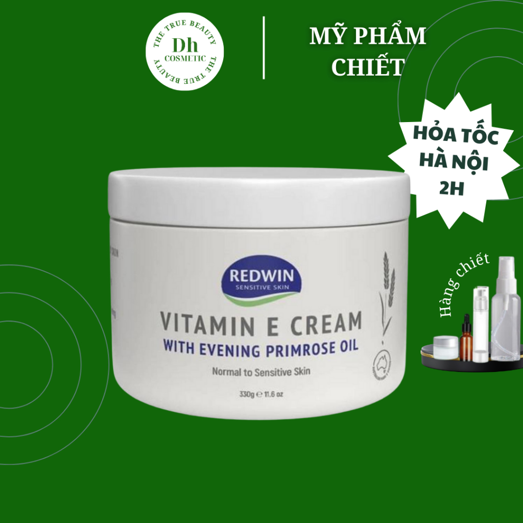 (Mầu mới) Kem dưỡng da Redwin Vitamin E & Tinh dầu Hoa anh thảo Cream 330g