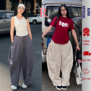 Quần Dài suông Chất Gió Nhăn Parachute Pants Harem Avocado Dáng Thụng Ống Rộng Nam Nữ Unisex Avocado