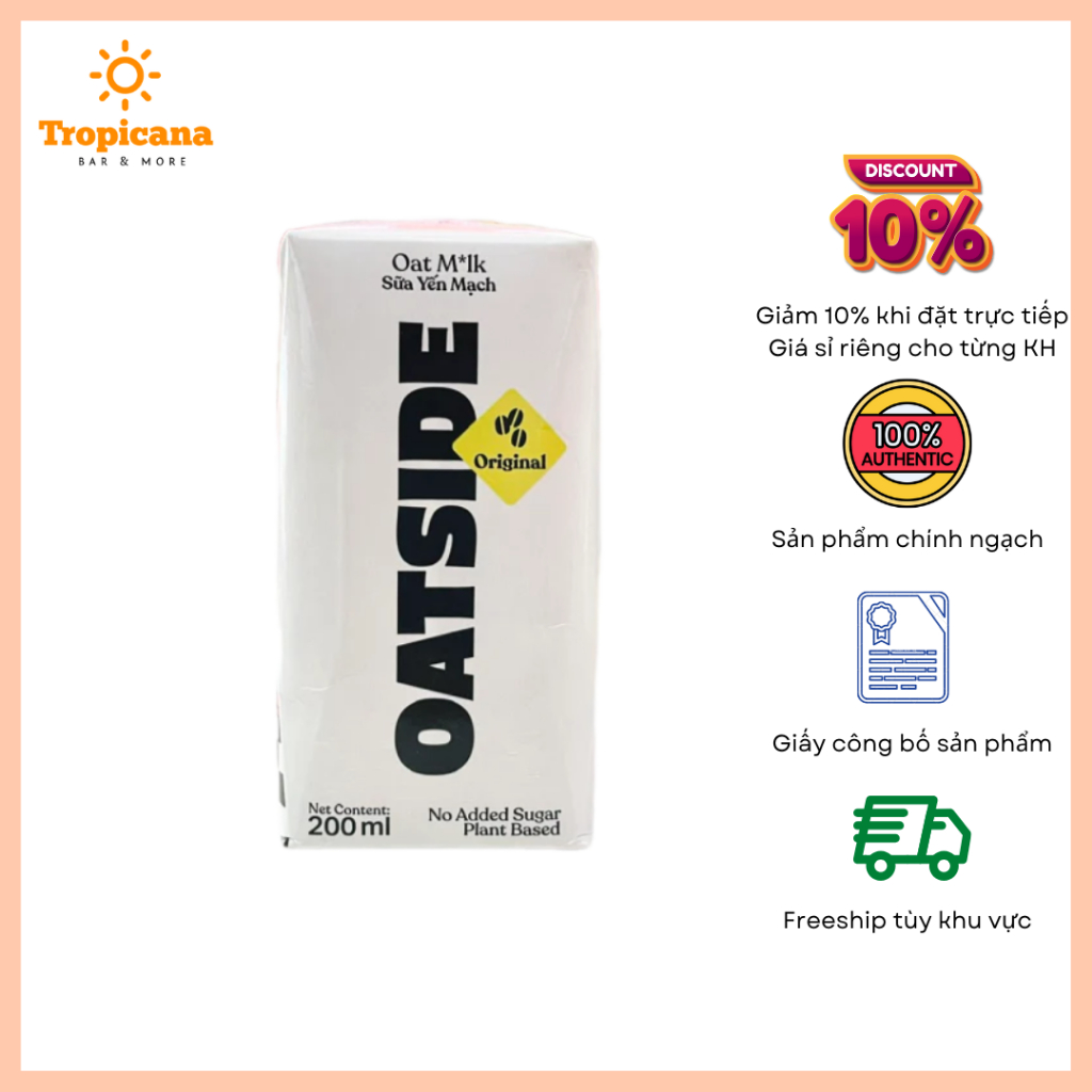 Sữa Yến Mạch OATSIDE Barista Oat Milk - Hộp 180ml
