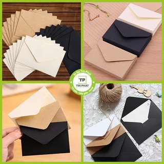 (Combo 50 cái) Bao thiệp mời  kích thước A5, A6, A7 - bao thư basic, phong cách Vintage (giấy kraft nâu / trắng / đen)