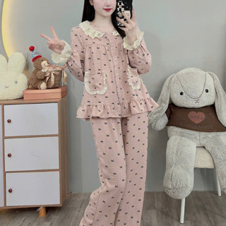  Set Bộ Đũi Bèo Hoa Ren Cao Cấp Free Size 40-75kg Bộ Bầu Bộ Sau Sinh Quần Áo Cho Bé Bú 