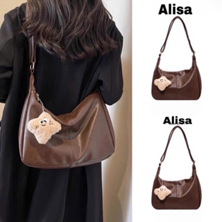 [ Tặng móc bông] Túi đeo chéo phom rộng, da mềm phong cách cá tính 8102