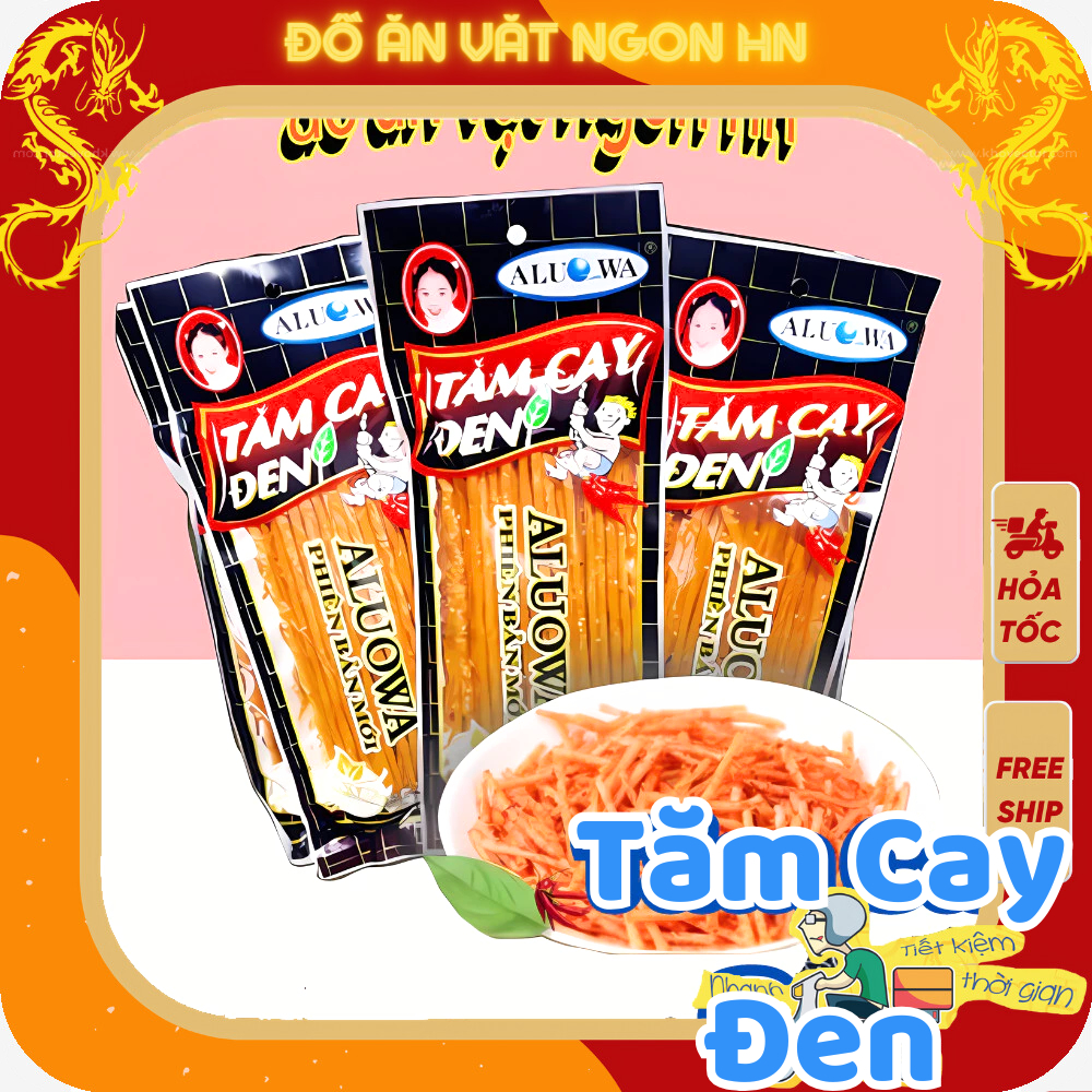 Tăm cay đen aluowa que cay ăn vặt cổng trường giá rẻ đồ ăn vặt ngon hn