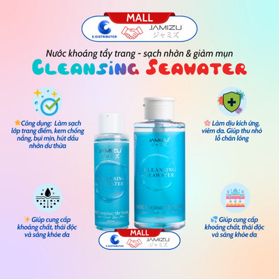 [HỎA TỐC] Nước tẩy trang giàu khoáng sạch nhờn - Giảm mụn JAMIZU Cleansing Seawater 200ml/500ml - 100% chính hãng