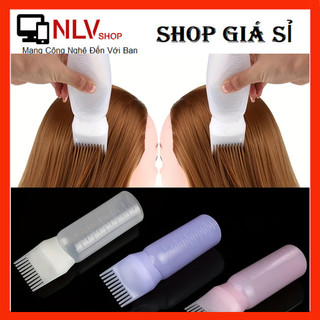 Chai nhựa đựng thuốc nhuộm tóc có lược chải.Dụng cụ nhuộm tóc 180ml,răng lược có vạch đo tiện lợi#