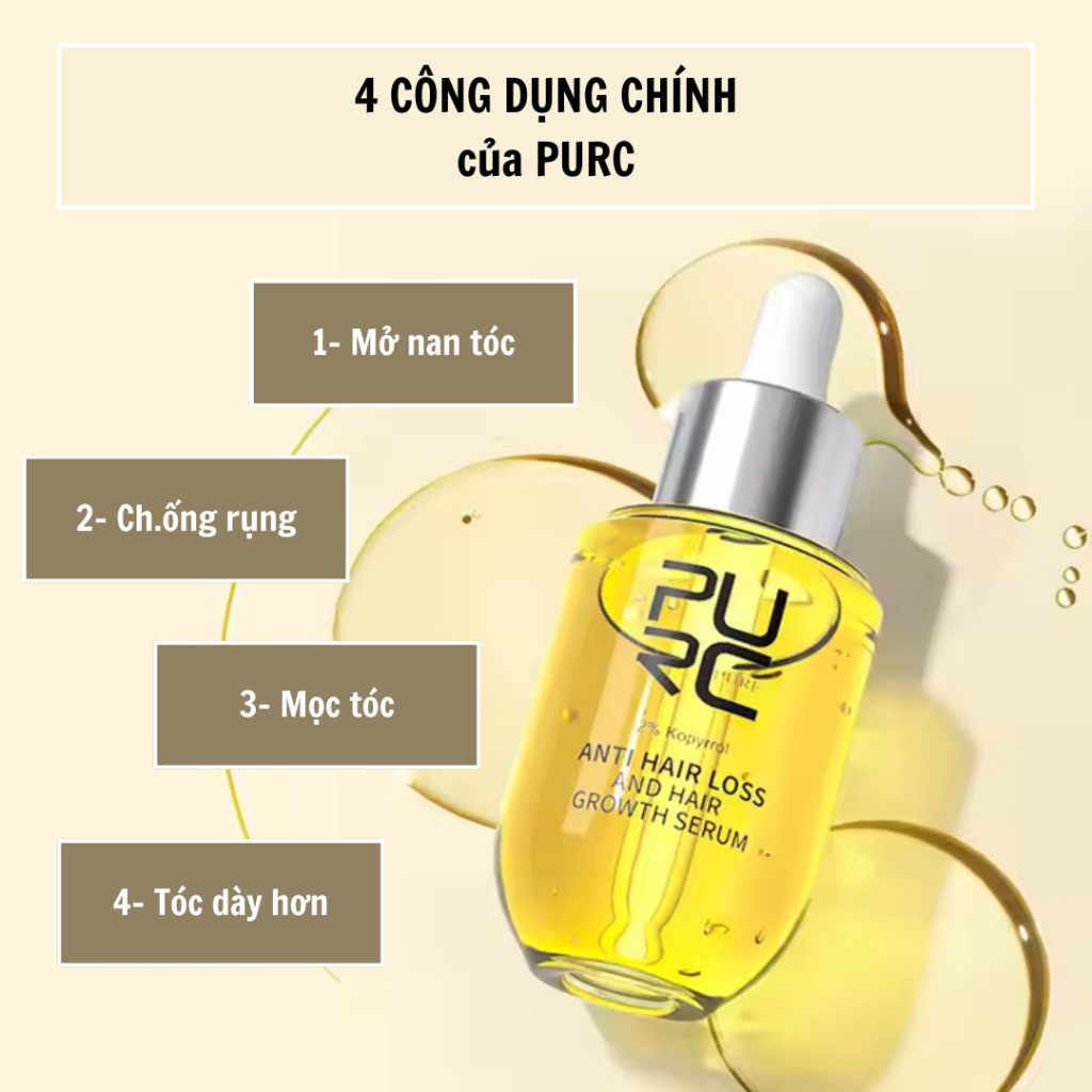 Tinh chất tăng sinh mầm tóc giúp mọc tóc nhanh PURC - serum hỗ trợ mọc tóc, giúp tóc mọc nhanh và dày hơn - QUINN BEAUTY
