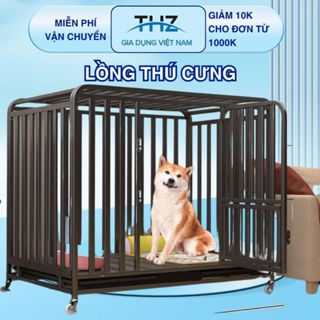 Chuồng nuôi thú cưng thông minh, lồng nuôi chó mèo size lớn, chuồng sắt chịu lực cao cấp