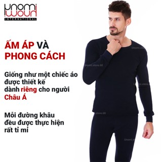 Bộ Giữ Nhiệt Nam UNOMI68 Cổ Tròn Cổ Tim Quần Áo Giữ Ấm Mùa Đông Chơi Thể Thao Đạp Xe Chạy Bộ Đá Bóng Tạp Gym Siêu Ấm Áp