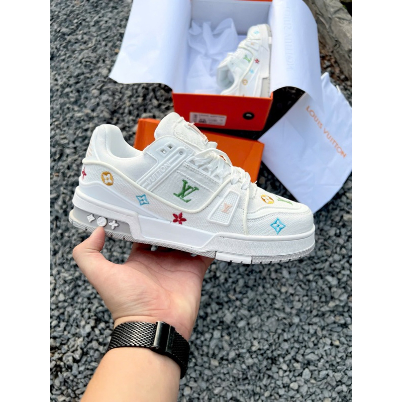 [KHOAI SNEAKER] giày thể thao Lv hoạ tiết giày luôn vui tươi trắng hoạ tiết mono nam nữ