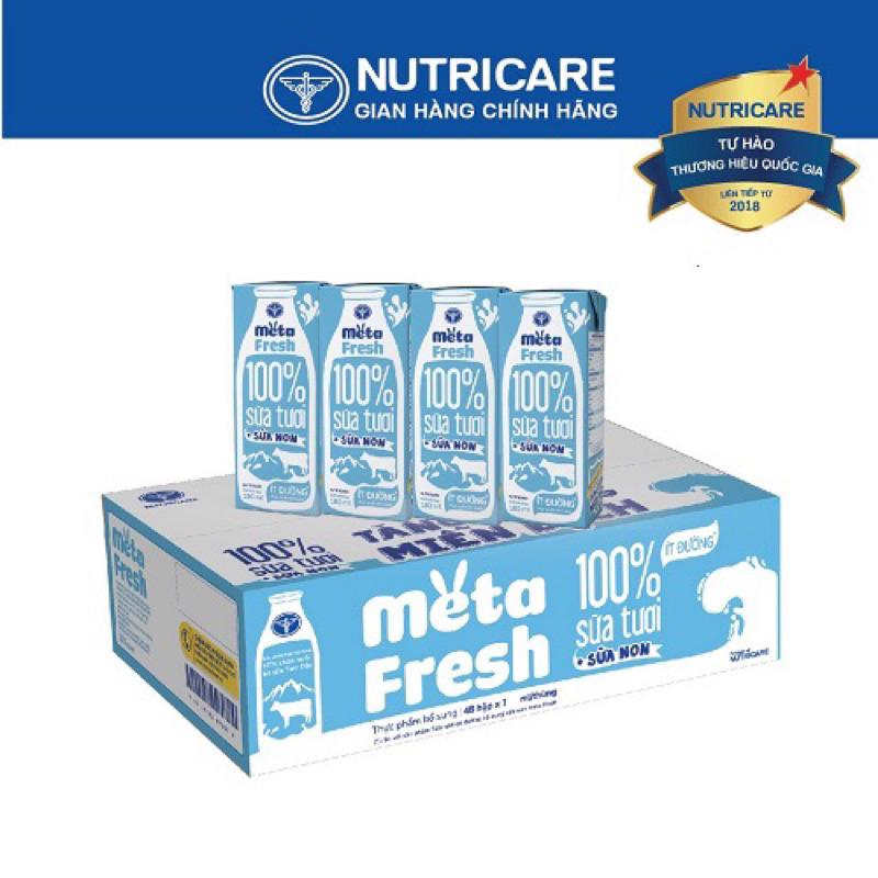 [Bộ 3 lốc] Sữa tươi Meta Fresh Nutricare 110ml - Có đường/Ít đường