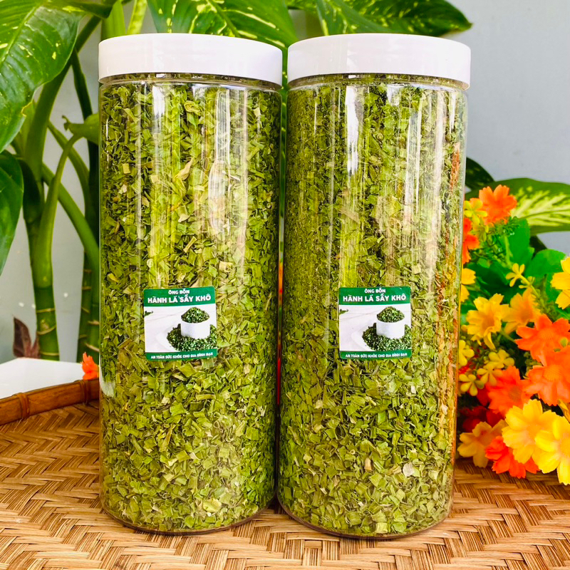 Hành lá sấy khô( hũ 1500ml) - Giữ đúng hương vị, màu sắc của hành lá