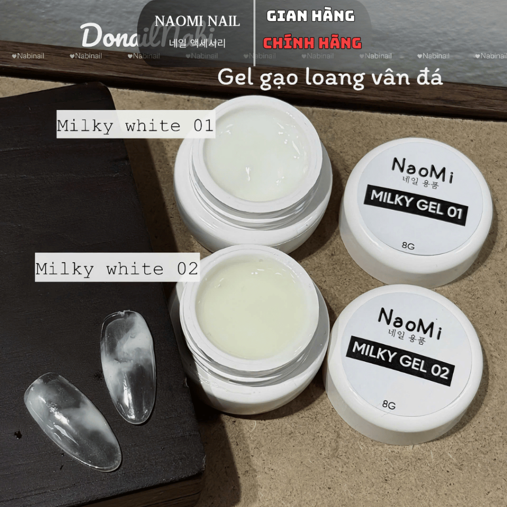 Gel milky white chuyên tán vân đá, Gel gạo làm loang vân đá, gel mixing, phụ kiện nail chính hãng