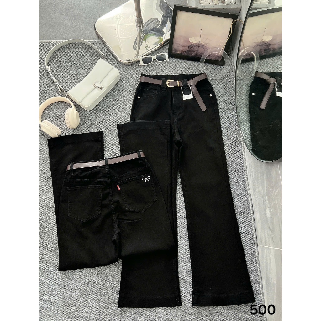 Quần Jean Nữ Ống Loe Bigsize 55–90kg Lưng Cao Co Giãn Tôn Dáng Che Khuyết Điểm LOEMS335 – 2KJeans | BigBuy360 - bigbuy360.vn