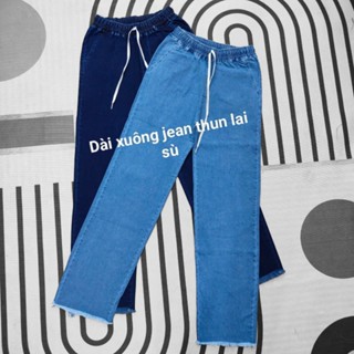  quần dài ống xuông jean thun co dãn dày đẹp lai sù 