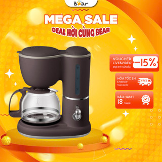  Máy Pha Cà Phê Mini Tự Động Bear KFJ-A06Q1 0.6L 550W Nhỏ Gọn Tiện Dụng Pha Trà Coffee,BH 18 tháng 