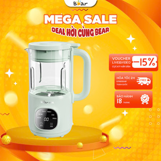 Máy làm sữa hạt mini 0.8L Bear PBJ-E05K1, 500W, Đa Năng 6 Chế độ nấu,Hẹn giờ,Ít tiếng ồn BH 18 Tháng