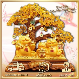 Tượng Kim Tiền Phong Thủy Thần Tài và Mèo May Mắn Đa Dang Kích Thước Trưng Bày Quà Tặng Khai Trương