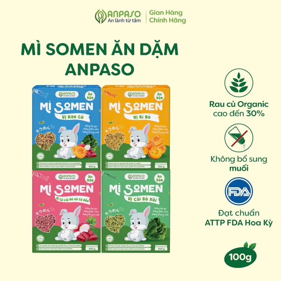 Mì somen cho bé 4 KHÔNG: K phụ gia, K muối, K chiên, K chất phụ gia