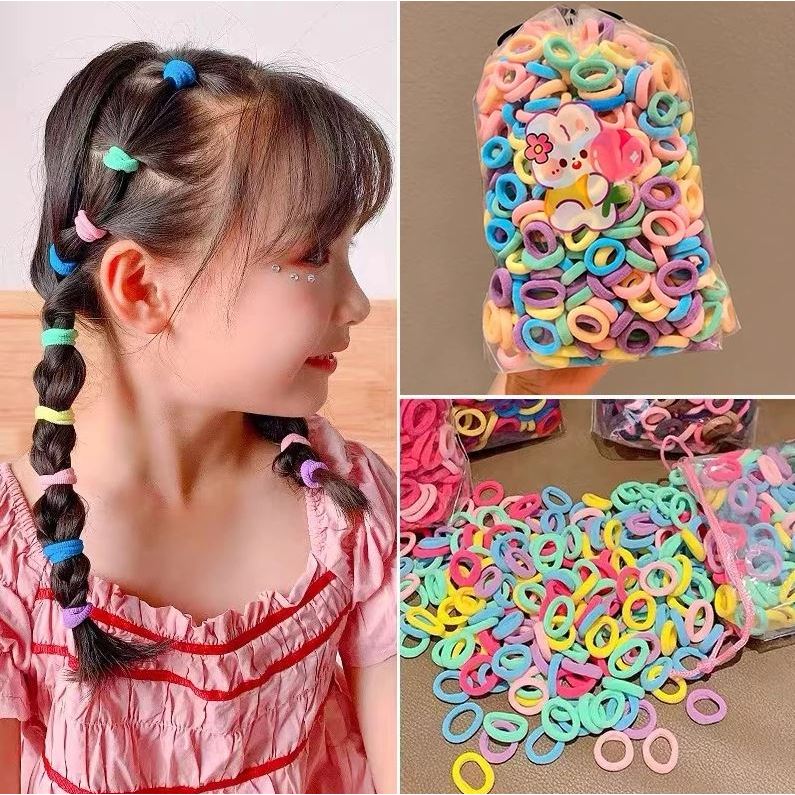 200 Dây Buộc Tóc Co Giãn Cột Tóc Cho Bé Gái