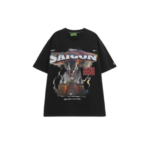 HADES Saigon Spirit Black Tee - HADES Brand Chính Hãng Áo thun tay lỡ cotton unisex