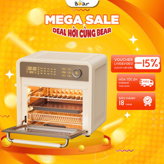 Nồi chiên không dầu, Lò nướng đối lưu 18L Bear KX-F18G5 18L, 1400W, 15 menu cài đặt sẵn, BH 18 Tháng