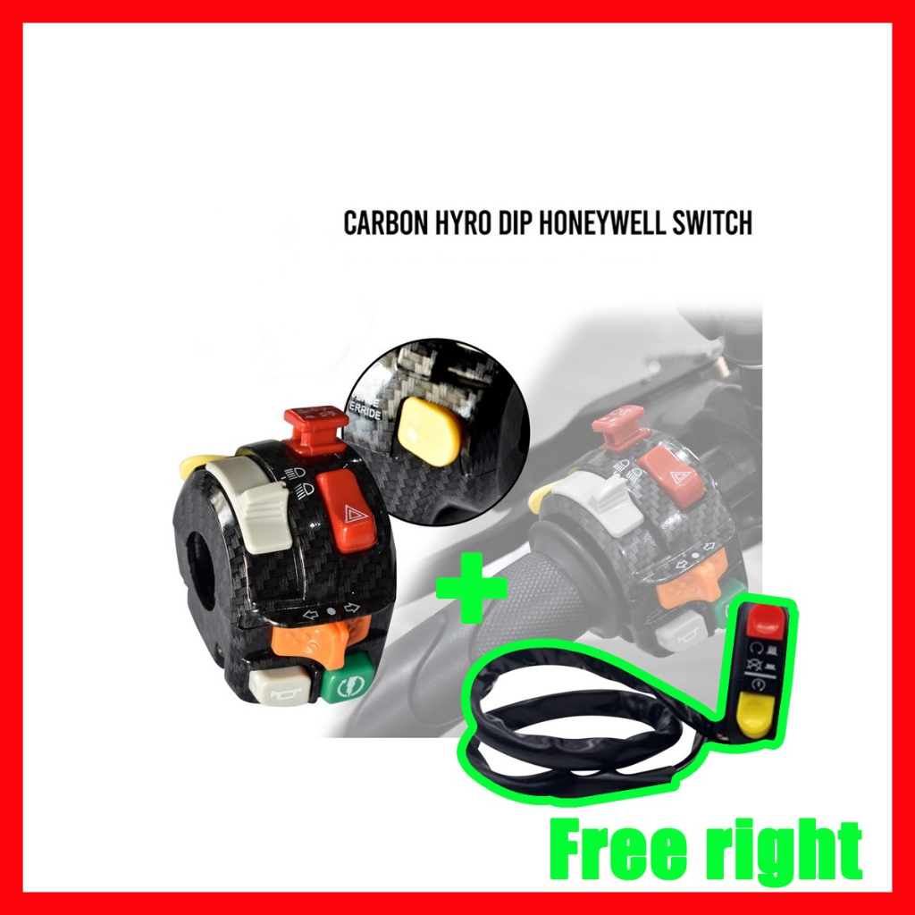 Domino Honeywell Switch Trái và Phải Carbon Xử lý cực Gắn Plug and Play