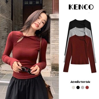 Áo thun nữ xoắn vai len tăm nhỏ tay dài Justdun Kenco Clothing Sài Gòn