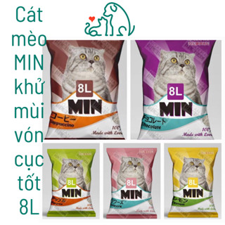 Cát mèo cát vệ sinh Min khử mùi, vón cục tốt bao 8L - Bivido