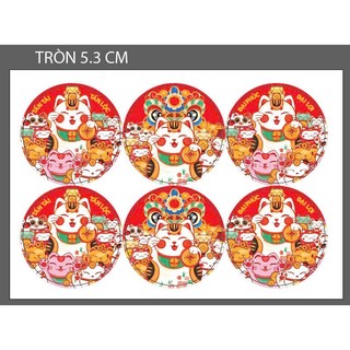 tem nhãn tết nhiều size combo 12 tem