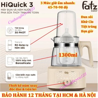 (HiQuick 3) Máy đun và hâm nước pha sữa thủy tinh an toàn Fatz Fatzbaby FB3702HB - Thiết kế có dụng cụ hâm sữa kèm theo