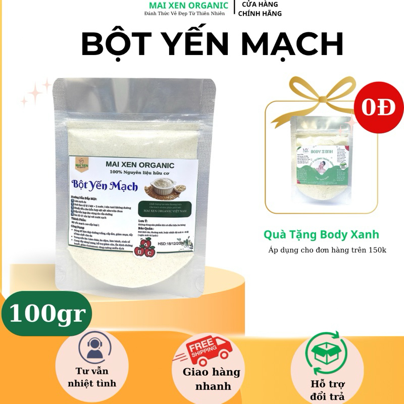 100gr bột yến mạch nguyên chất