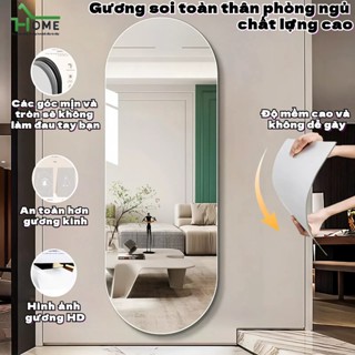 Gương treo tường acrylic mềm tự dán chất lượng cao trang trí phòng ngủ phòng tắm gương toàn thân gương trang điểm
