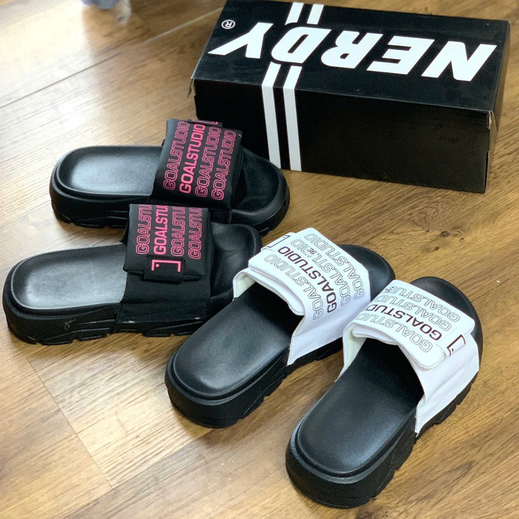DÉP GOALSTUDIO PHONG CÁCH HÀN QUỐC -Hỗ trợ đổi size - QUAI NGANG NAM NỮ ĐẾ CAO 4CM - khonhabe