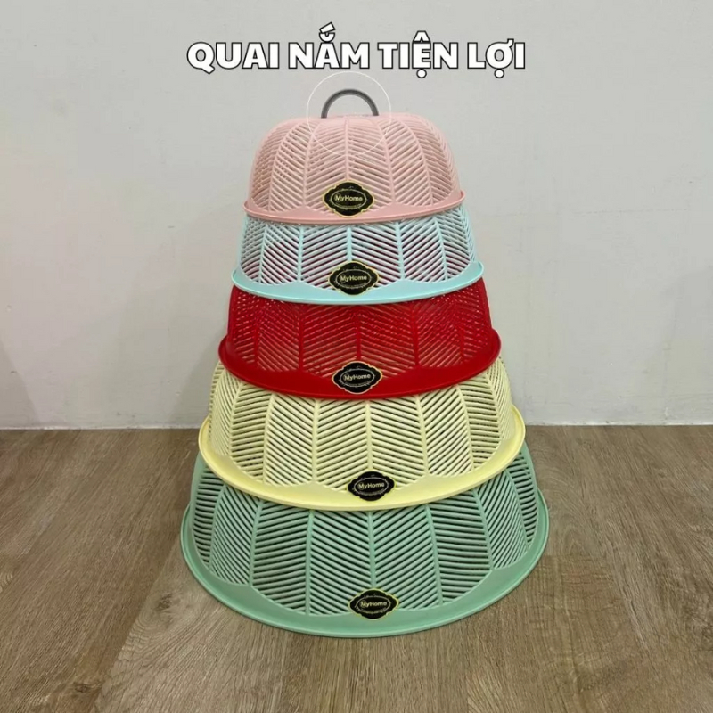 Lồng bàn tròn nhựa PP thoáng khí 5 size màu pastel đậy thức ăn chống ruồi, côn trùng - Shop Vườn Tiện Ích