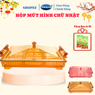 Khay Đựng Mứt Tết Hộp Đựng Mứt Hình Chữ Nhật họa tiết kim cương sang trọng Nhựa Thắng Lợi