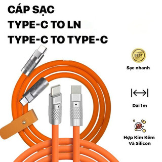 Cáp Sạc Nhanh Silicon Type-C To Type-C, Type-C To LN (Sạc Nhanh, Dây Cáp Silicon Mềm Dẻo)