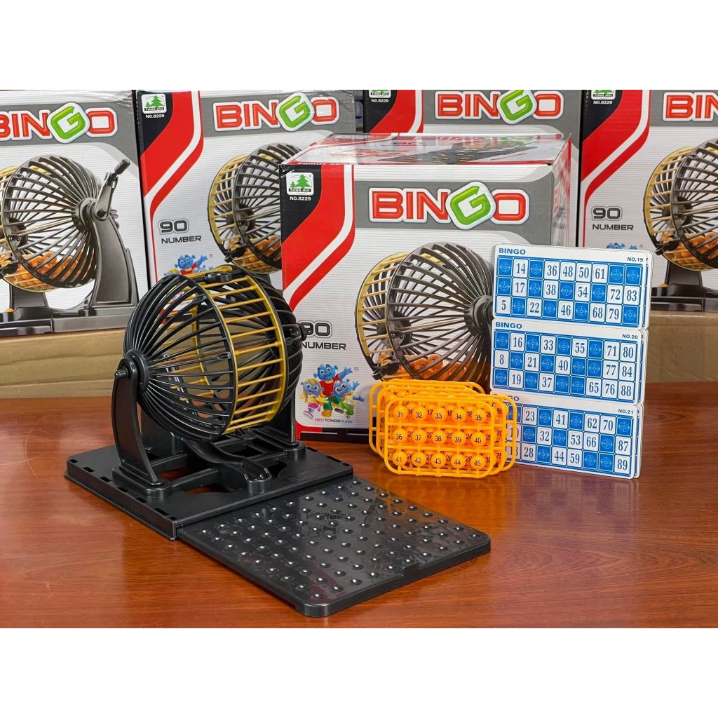 Đồ chơi vòng quay lô tô 90 số 24 tờ cao cấp bingo loto neo -đồ chơi tết 2024