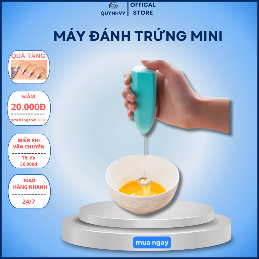 Máy đánh trứng mini, máy đánh cafe mini tiện ích