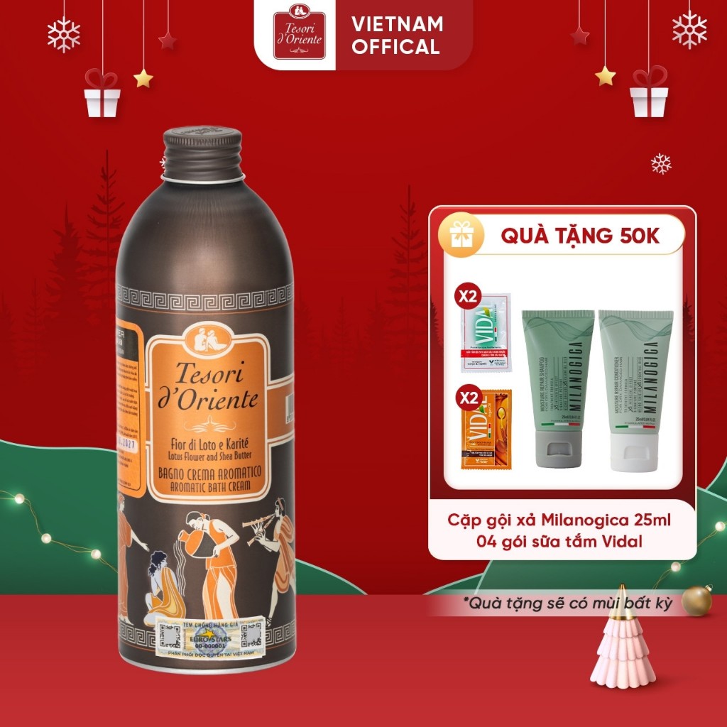 Sữa Tắm Nước Hoa Ý Tesori D'oriente Chính Hãng 500Ml Hương Thơm Lưu Trữ Cả Ngày Kèm Vòi