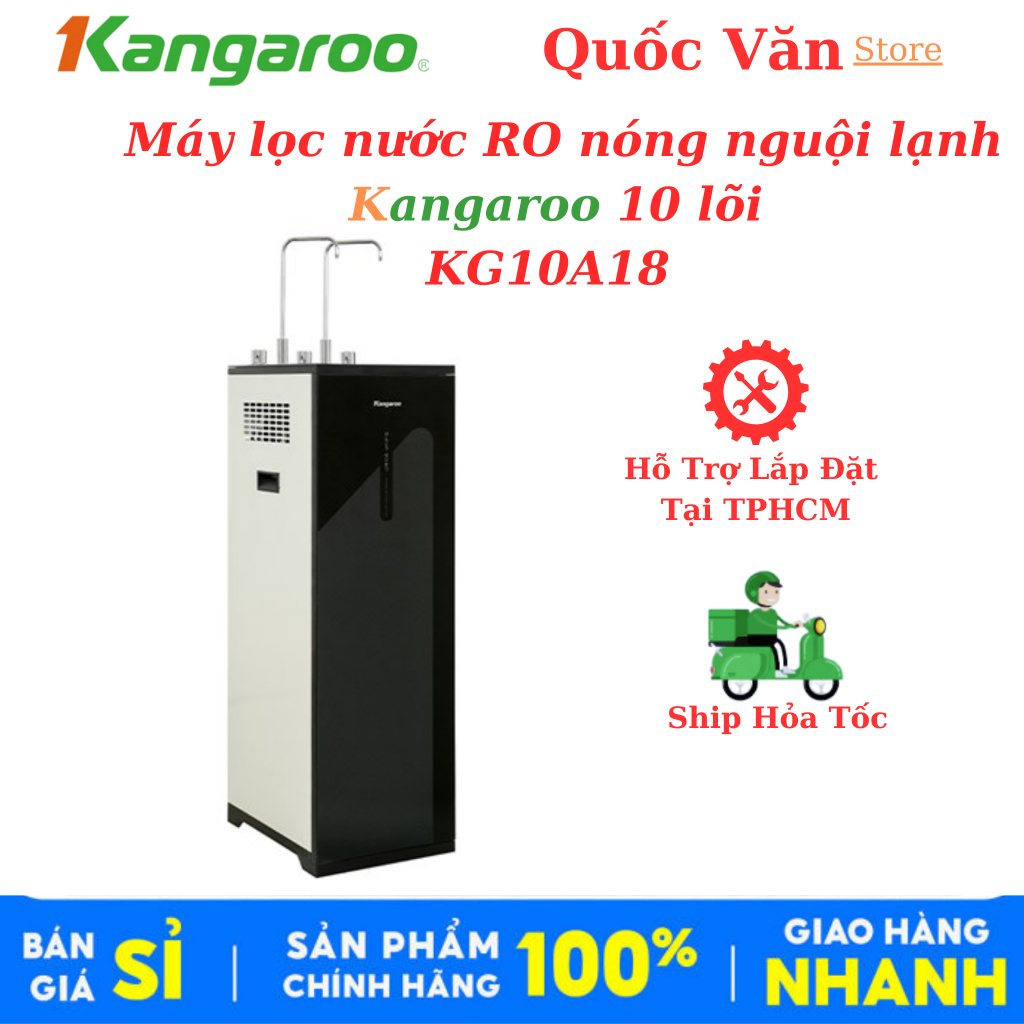 Máy lọc nước RO nóng nguội lạnh Kangaroo KG10A18 10 lõi - [ HỖ TRỢ LẮP ĐẶT TPHCM, BIÊN HOÀ, LONG AN 