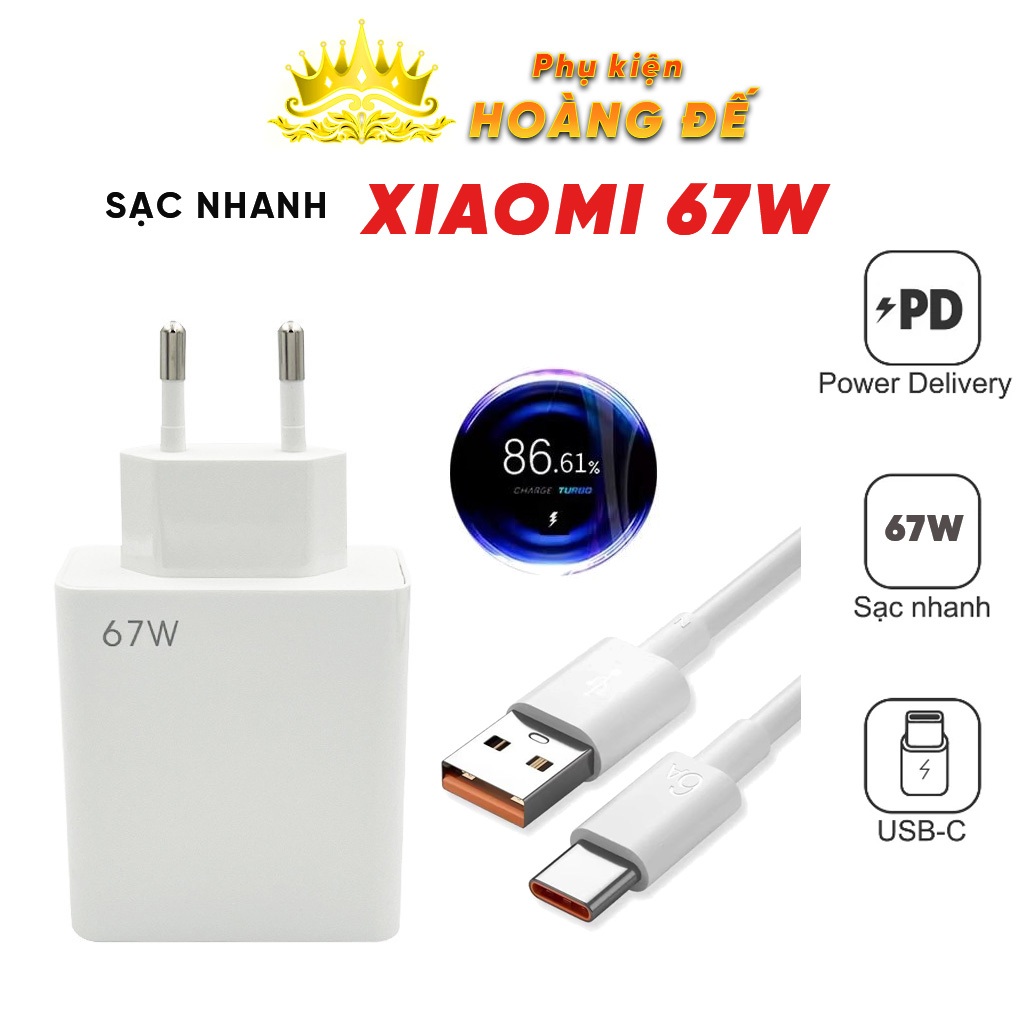 Bộ sạc nhanh Xiaomi 67W Mi Charge Turbo dành cho Xiaomi Redmi Sạc nhanh  dây sạc Xiaomi Type C